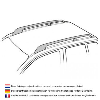 Dakdragers universeel voor open dakrails merk PerfectFit