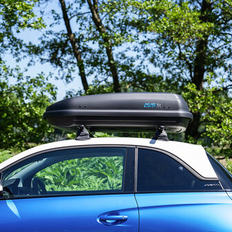 Dakkoffer 400 liter Perfect Fit travelbox Mat zwart