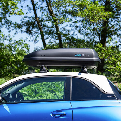Dakkoffer 400 liter Perfect Fit travelbox Mat zwart